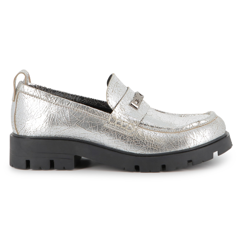 Metallic cowhide leather loafers DKNY 
                    GIRL