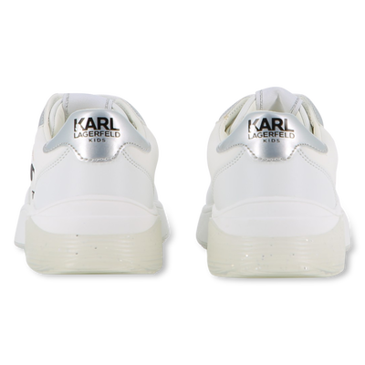 Lace-up sneakers with badge KARL LAGERFELD KIDS GIRL