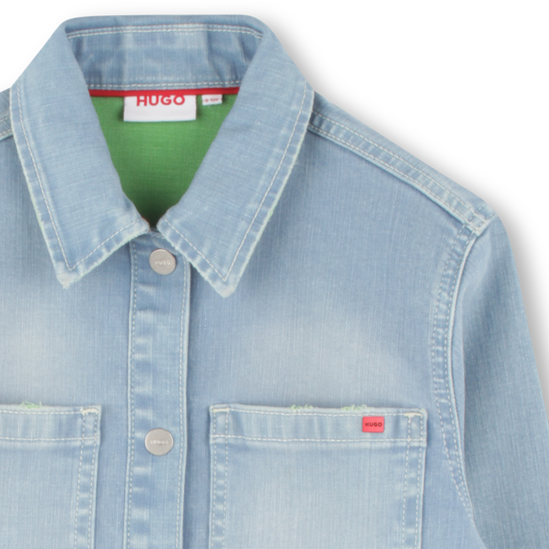 Denim overshirt with pockets HUGO 
                    BOY