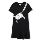 Short-Sleeved Dress, BLACK, hi-res