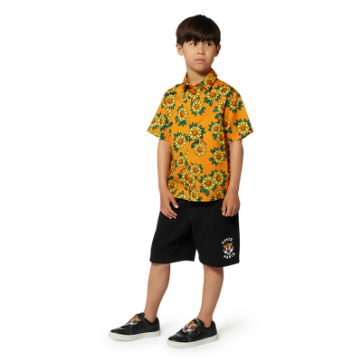 Cotton Satin Shirt KENZO KIDS BOY