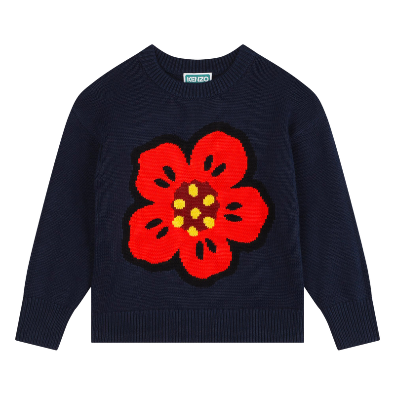 Knitted Flower & Logo Sweater KENZO KIDS 
                        GIRL