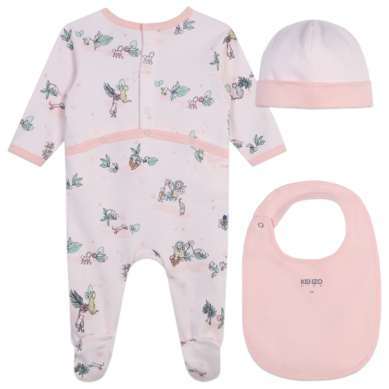 Cotton Pajamas, Hat & Bib KENZO KIDS 
                        GIRL