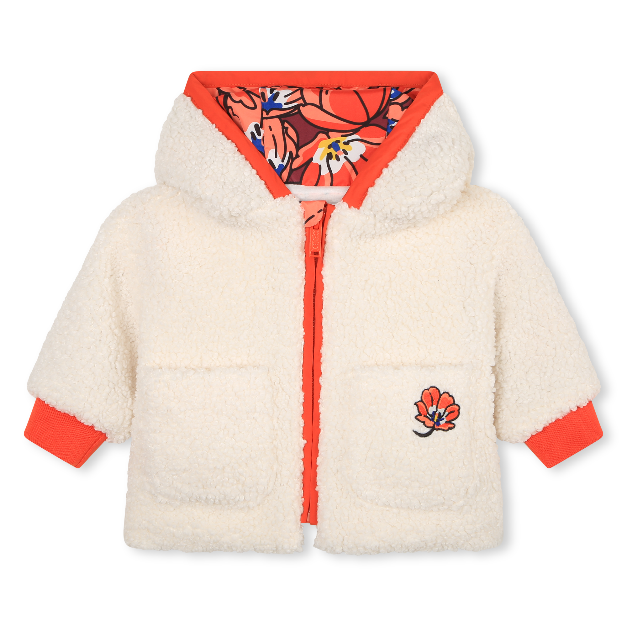 Kenzo Kids logo-appliqué cotton hoodie - White