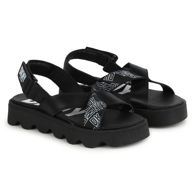 Velcro leather sandals DKNY 
                    GIRL