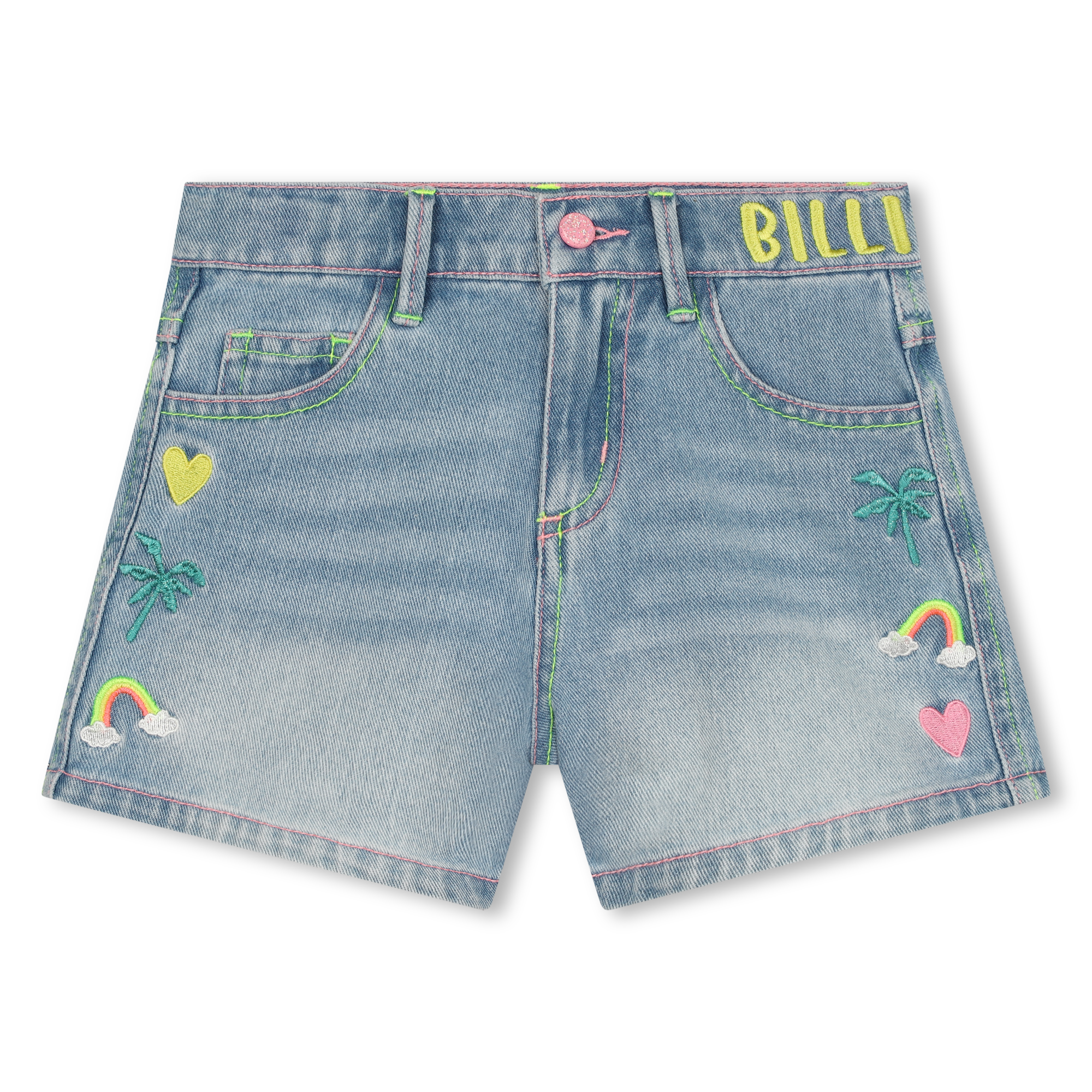 Billieblush logo-patch shorts - Green