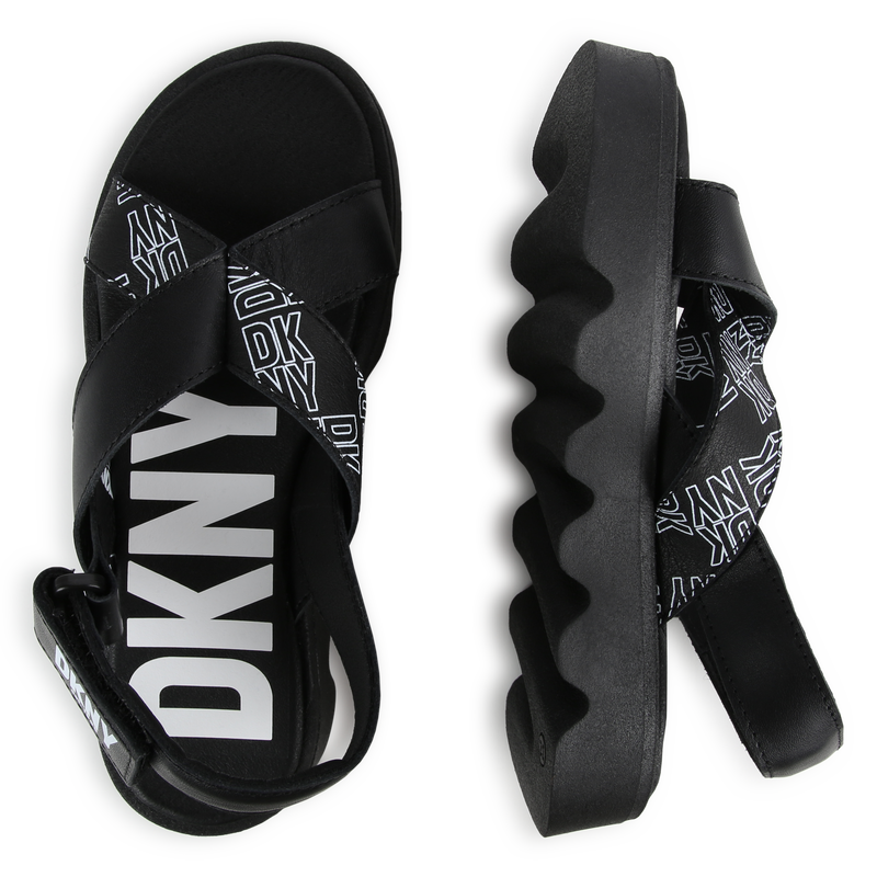 Velcro leather sandals DKNY 
                    GIRL