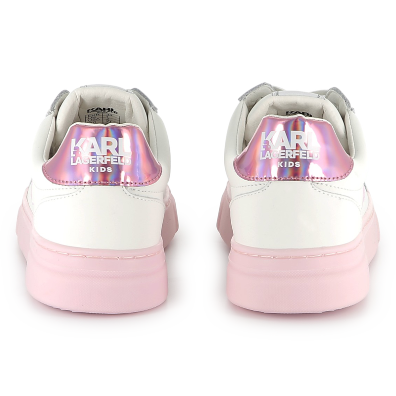 Lace-up leather sneakers KARL LAGERFELD KIDS 
                        GIRL