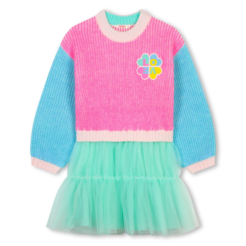 Mixed Material Dress BILLIEBLUSH 
                        GIRL