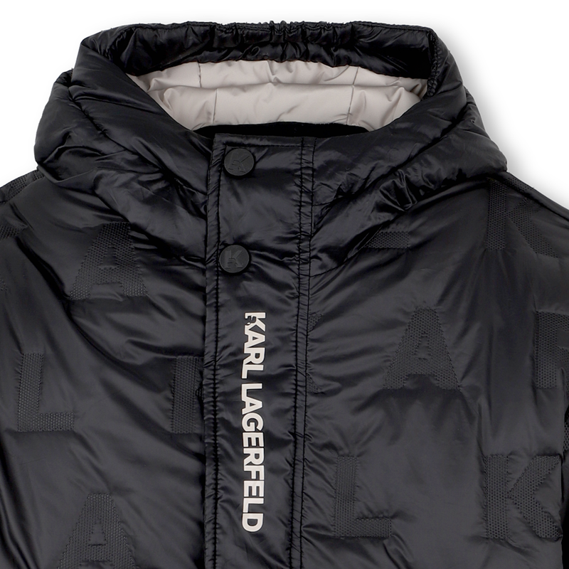 Polyester hooded down jacket KARL LAGERFELD KIDS 
                    BOY