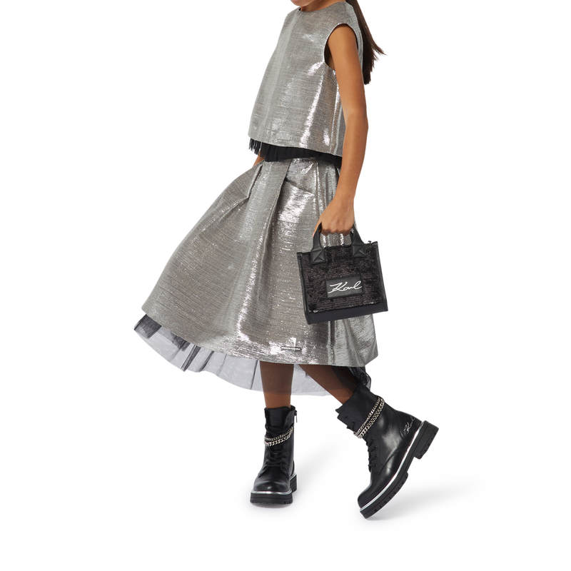 Leather Chain Ankle Boots KARL LAGERFELD KIDS 
                        GIRL