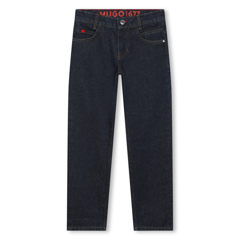 Straight-Cut Cotton Jeans HUGO 
                        BOY