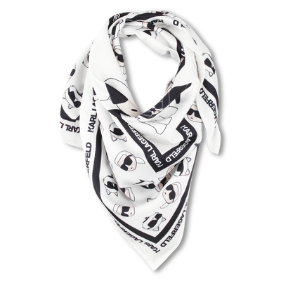Printed square scarf KARL LAGERFELD KIDS GIRL