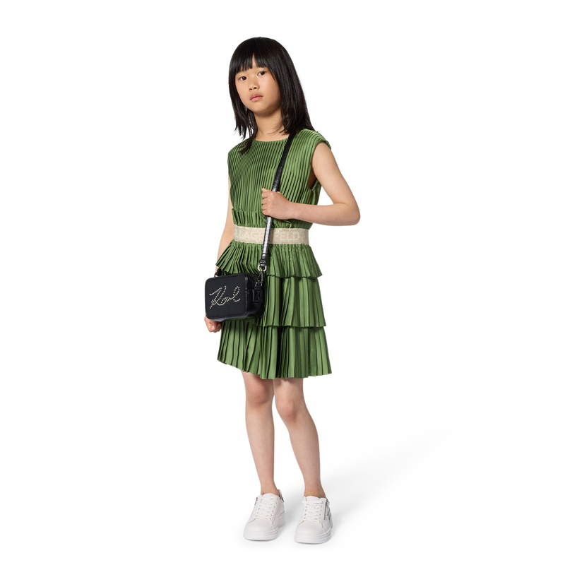 Pleated Short-Sleeved Dress KARL LAGERFELD KIDS 
                        GIRL