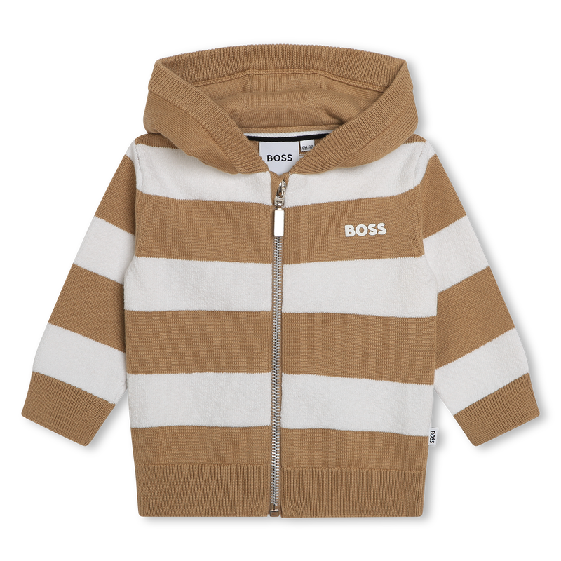 Striped cotton knit cardigan BOSS 
                    BOY