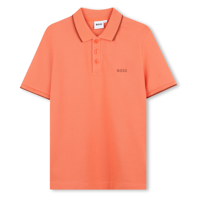 Plain cotton piqué polo shirt BOSS 
                    BOY