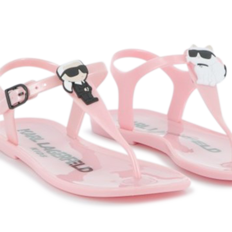 Buckled sandals with badge KARL LAGERFELD KIDS 
                        GIRL