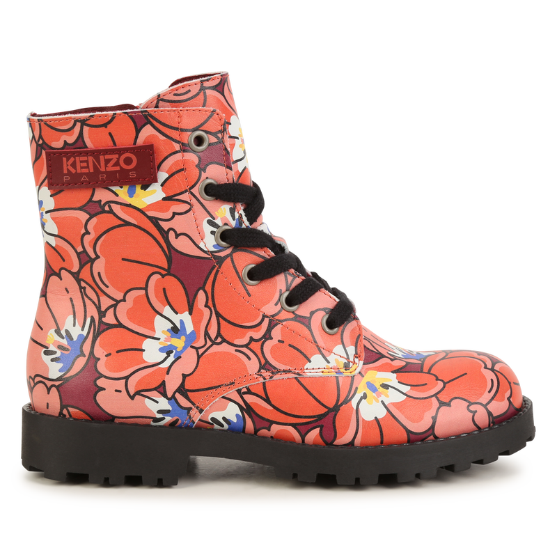Lace up leather boots