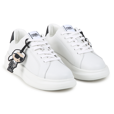 Leather Lace-Up Sneakers KARL LAGERFELD KIDS BOY