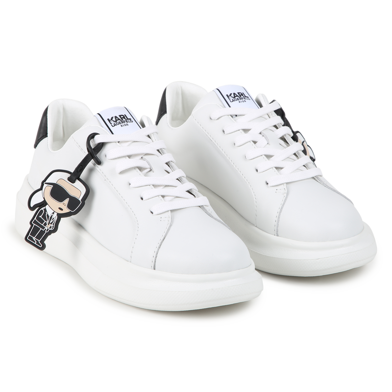 Leather Lace-Up Sneakers KARL LAGERFELD KIDS 
                        BOY