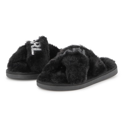 Slippers with crossed straps KARL LAGERFELD KIDS GIRL
