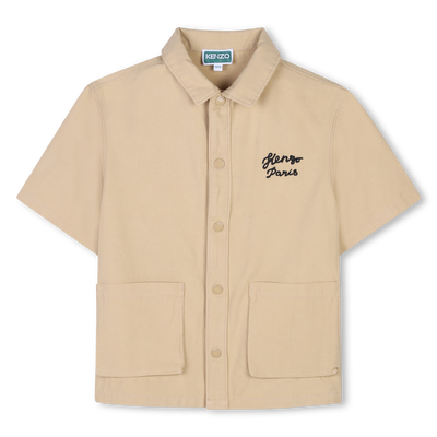 Short-Sleeved Cotton Shirt KENZO KIDS BOY