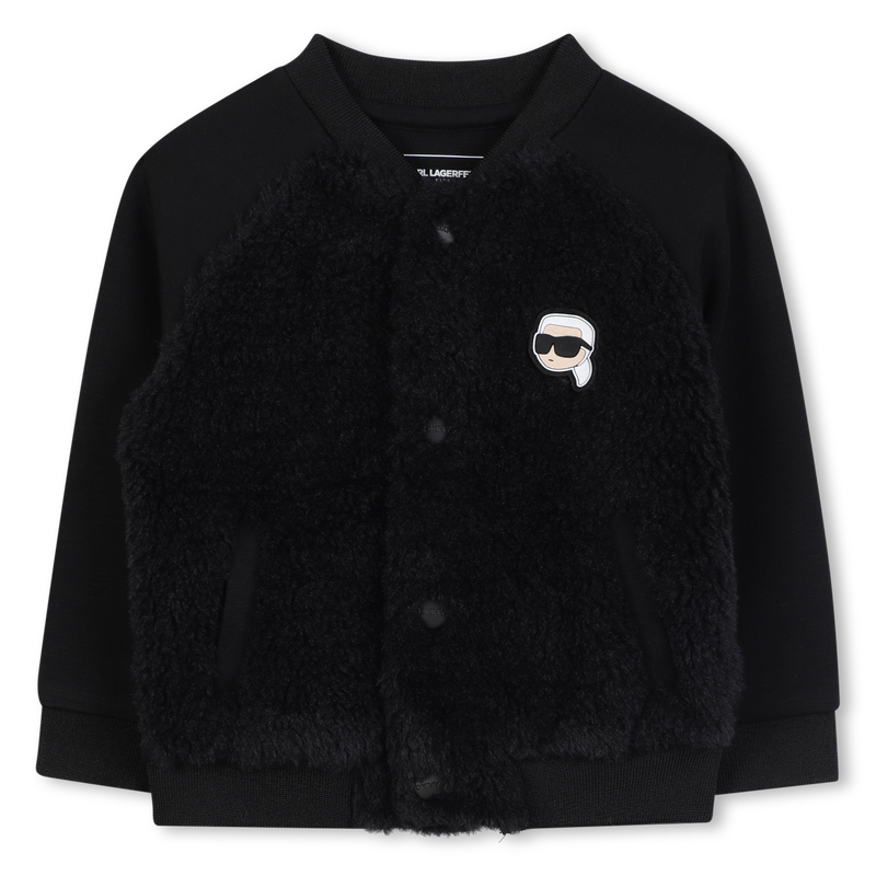 Bi-material cardigan KARL LAGERFELD KIDS 
                    BOY