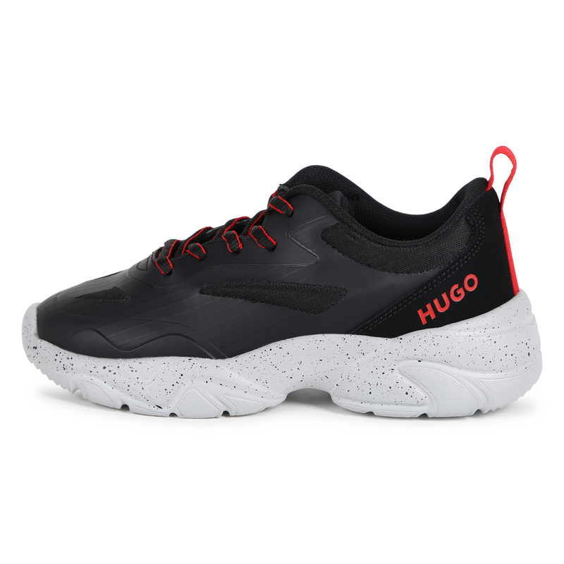 Multi-Texture Lace-Up Sneakers HUGO 
                        BOY