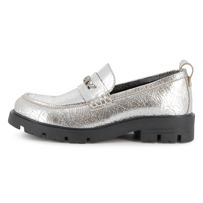 Metallic cowhide leather loafers DKNY 
                    GIRL