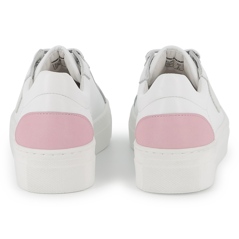 Lace-up leather trainers