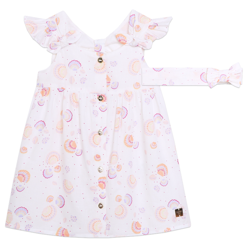 Accessorized cotton dress CARREMENT BEAU 
                    GIRL