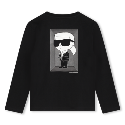 Long-Sleeved Cotton T-Shirt KARL LAGERFELD KIDS BOY