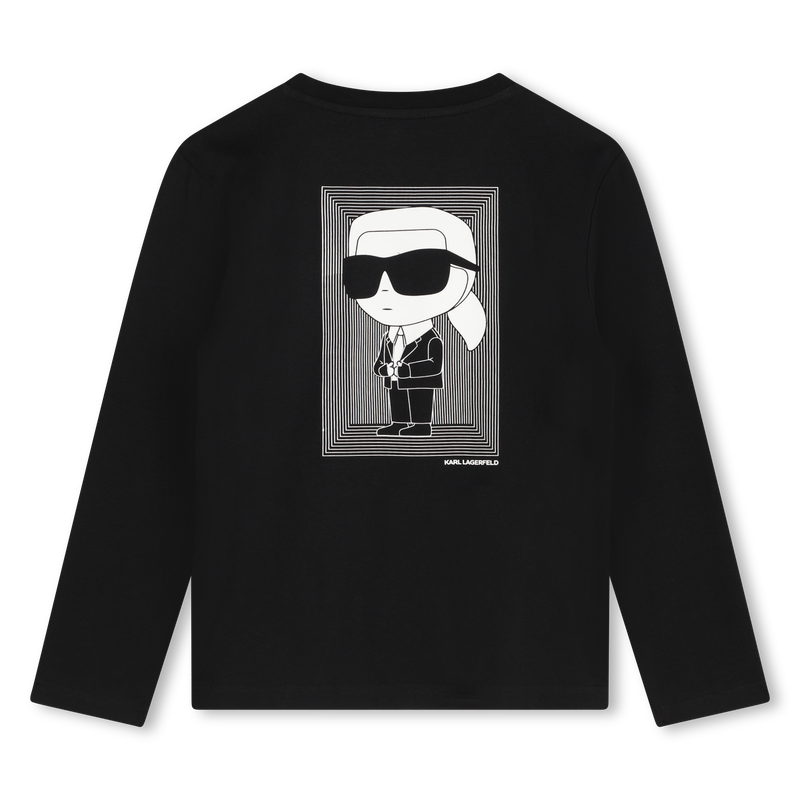 Long-Sleeved Cotton T-Shirt KARL LAGERFELD KIDS 
                        BOY