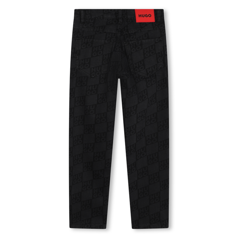 Logo Print Straight-Cut Jeans HUGO 
                    BOY