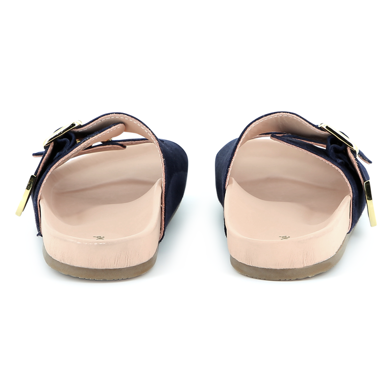 Buckled leather slides CHLOE 
                    GIRL
