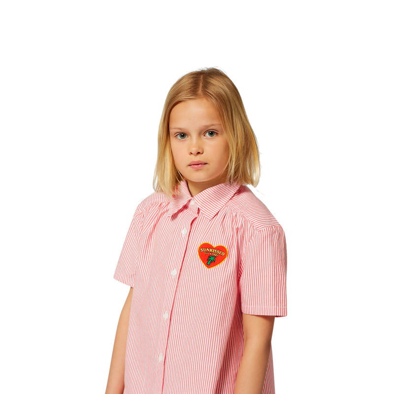 Striped cotton shirt-dress Striped cotton shirt-dress