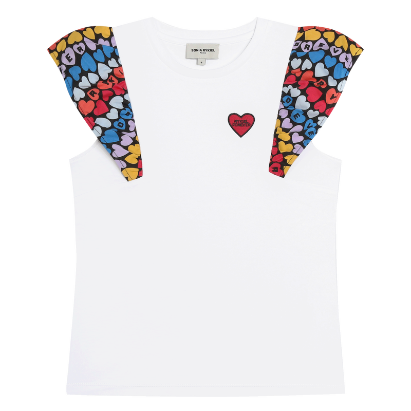 Frilled Cotton T-Shirt SONIA RYKIEL 
                    GIRL