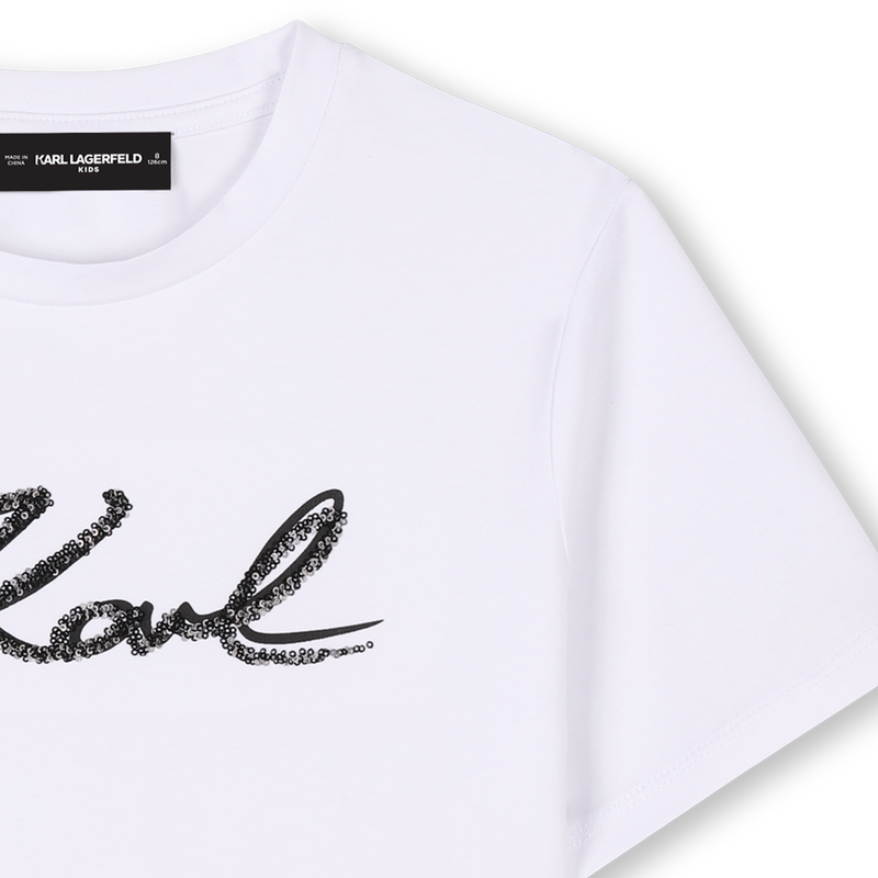 T-shirt with sequins KARL LAGERFELD KIDS 
                    GIRL