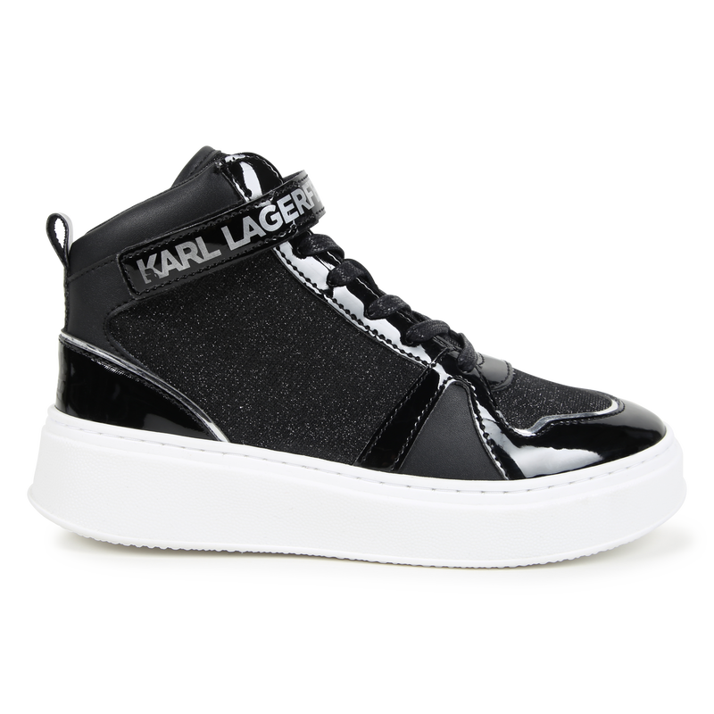 Leather High-Top Sneakers KARL LAGERFELD KIDS 
                        GIRL