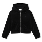 Velvet hooded cardigan SONIA RYKIEL 
                    GIRL