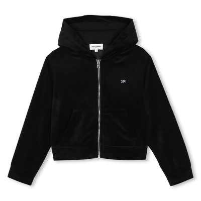 Velvet hooded cardigan SONIA RYKIEL GIRL