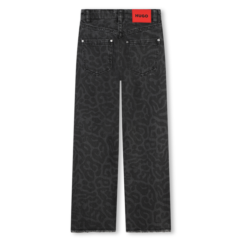 Raw Edge Printed Jeans HUGO 
                        GIRL