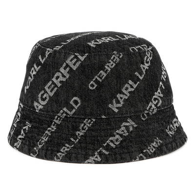 Printed denim bucket hat KARL LAGERFELD KIDS BOY