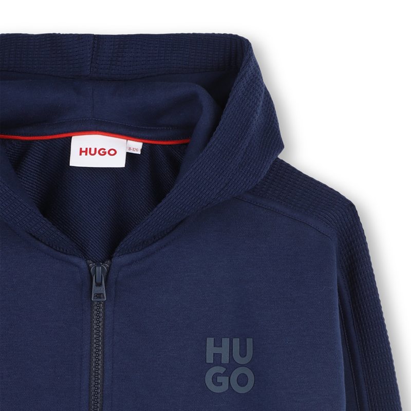 Hooded fleece zip sweatshirt HUGO 
                    BOY