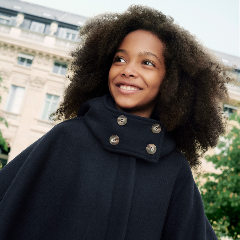 Buttoned Wool Cape Coat CHLOE 
                    GIRL