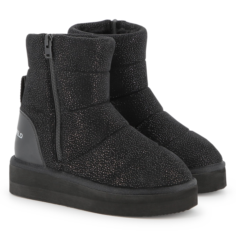 Sequined textile ankle boot KARL LAGERFELD KIDS 
                    GIRL