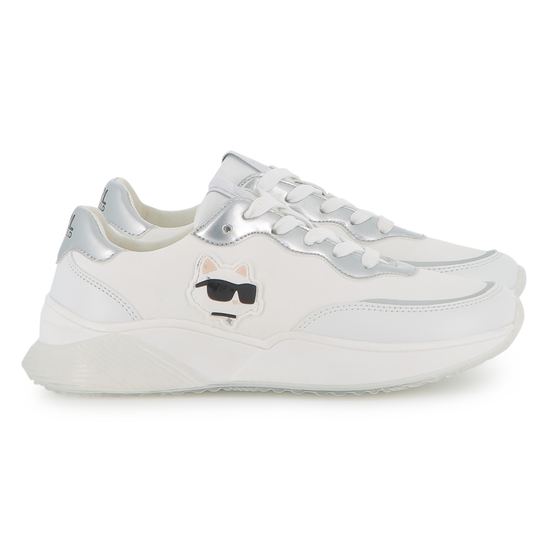 Lace-up sneakers with badge KARL LAGERFELD KIDS 
                        GIRL