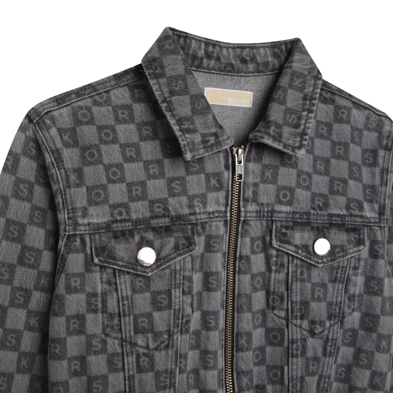 grey monogram denim jacket