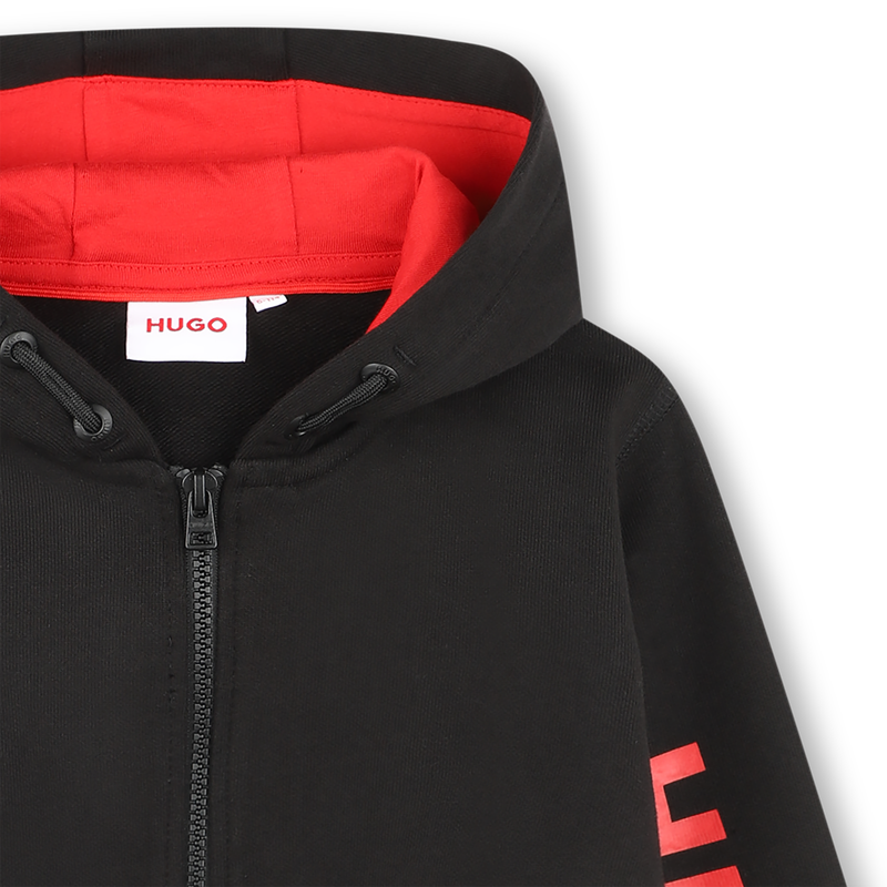 Hooded fleece zip sweatshirt HUGO 
                    BOY