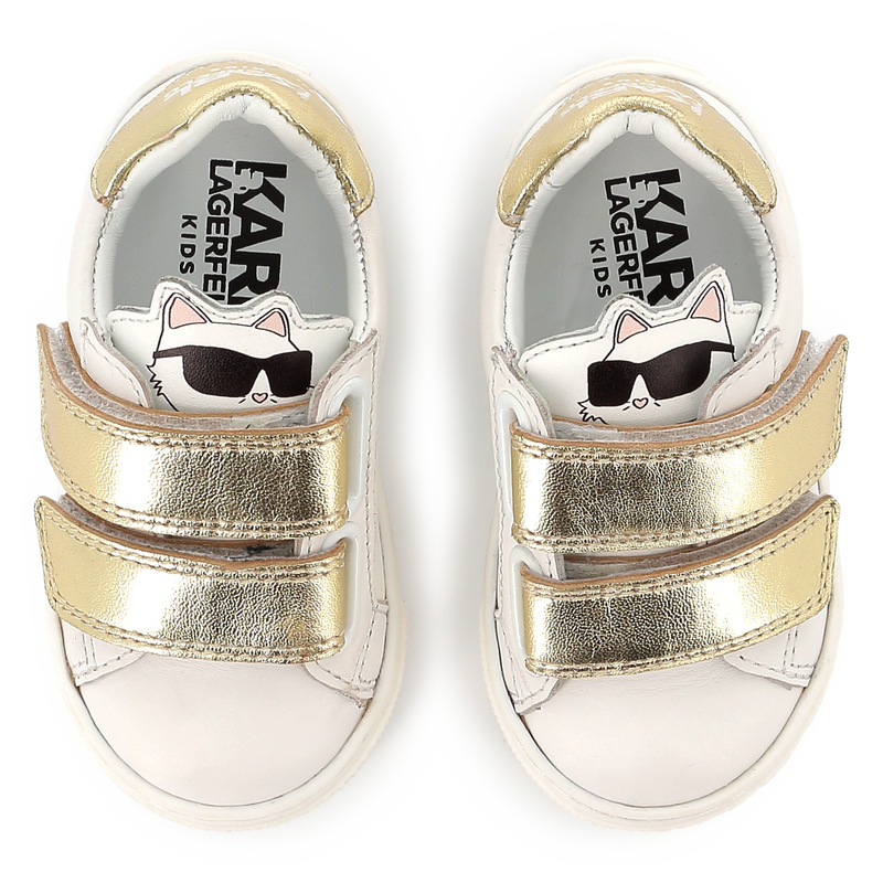 Velcro leather sneakers KARL LAGERFELD KIDS 
                    GIRL